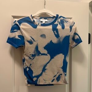 Blue and white top shop top
